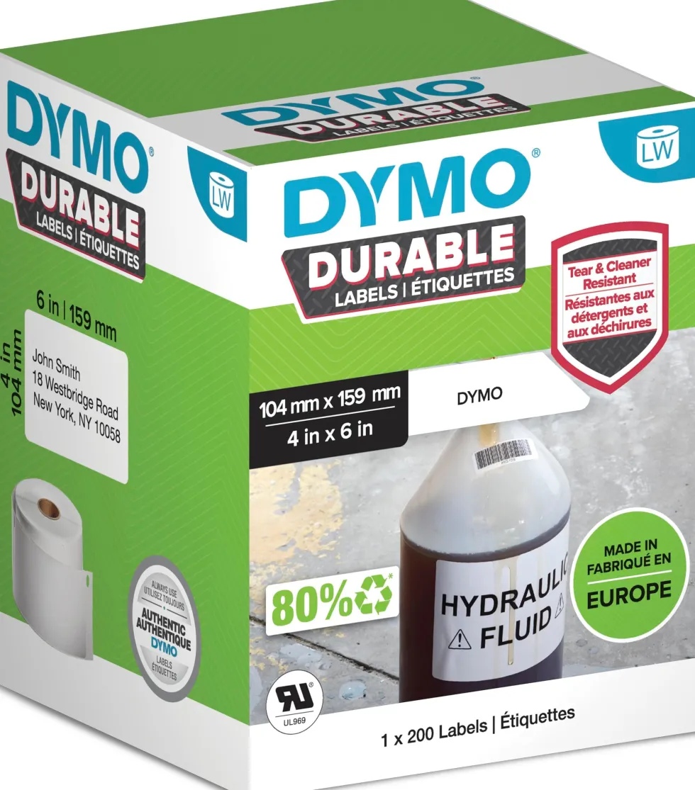 DYMO LabelWriter Durable 104 mm x 159 mm stora fraktetikette