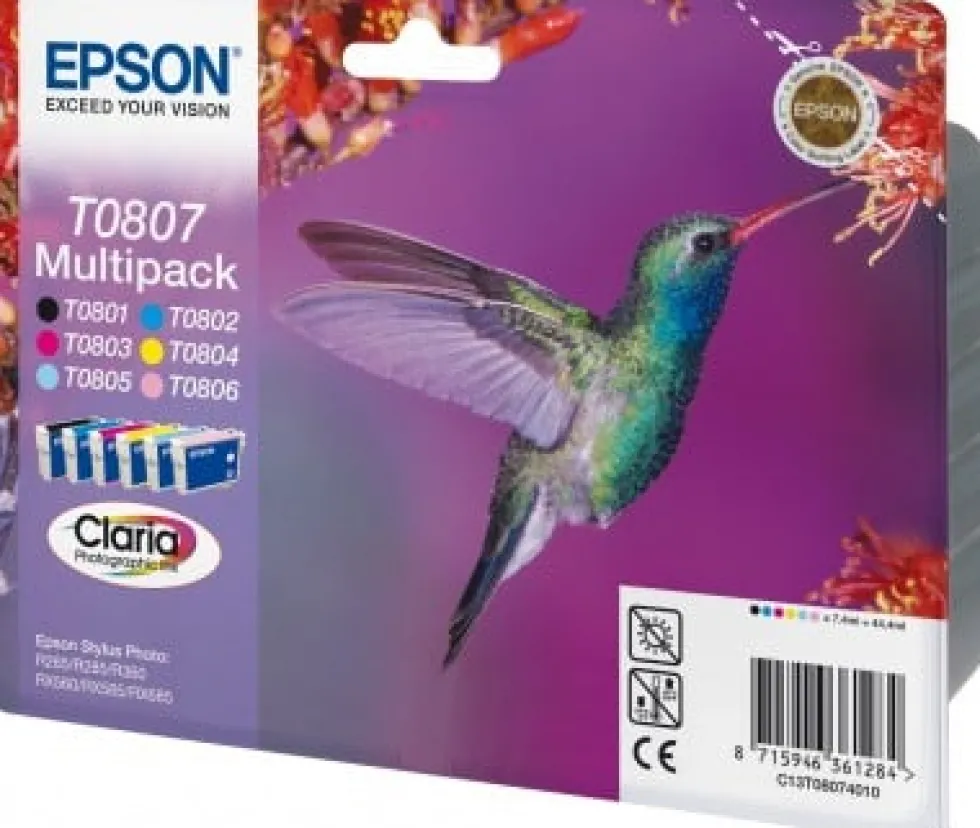 Epson T0807 Multipack - 44.4 ml - svart, gul,