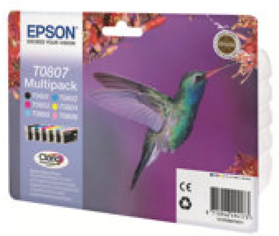 Epson T0807 Multipack - 44.4 ml - svart, gul,