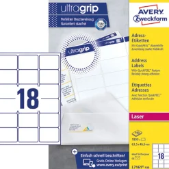 Etikett AVERY Ultra Grip 63,5x46,6mm 1800/FP