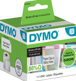Etiketter Dymo LW Universal, vit, 57x32mm,1000/fp