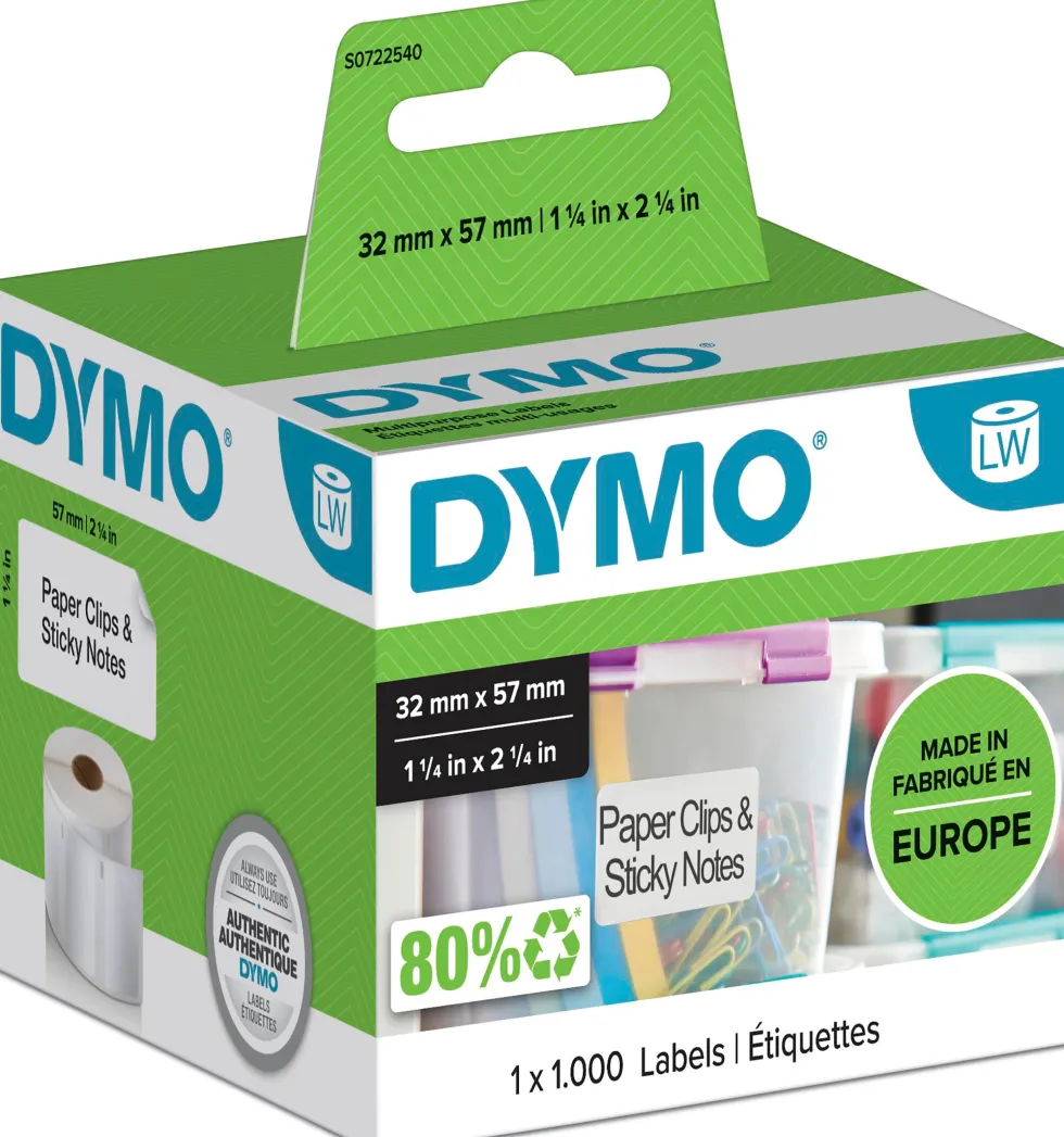 Etiketter Dymo LW Universal, vit, 57x32mm,1000/fp