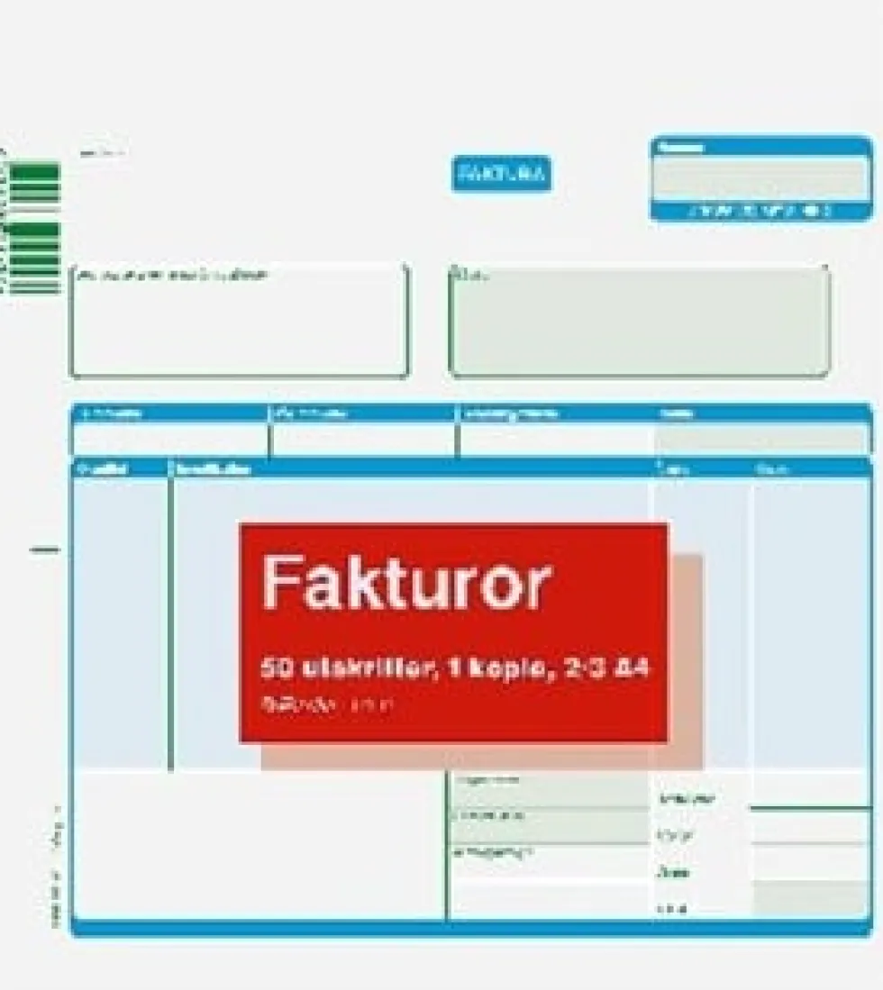 Fakturablock A4 2/3, 2x50 blad, 5st