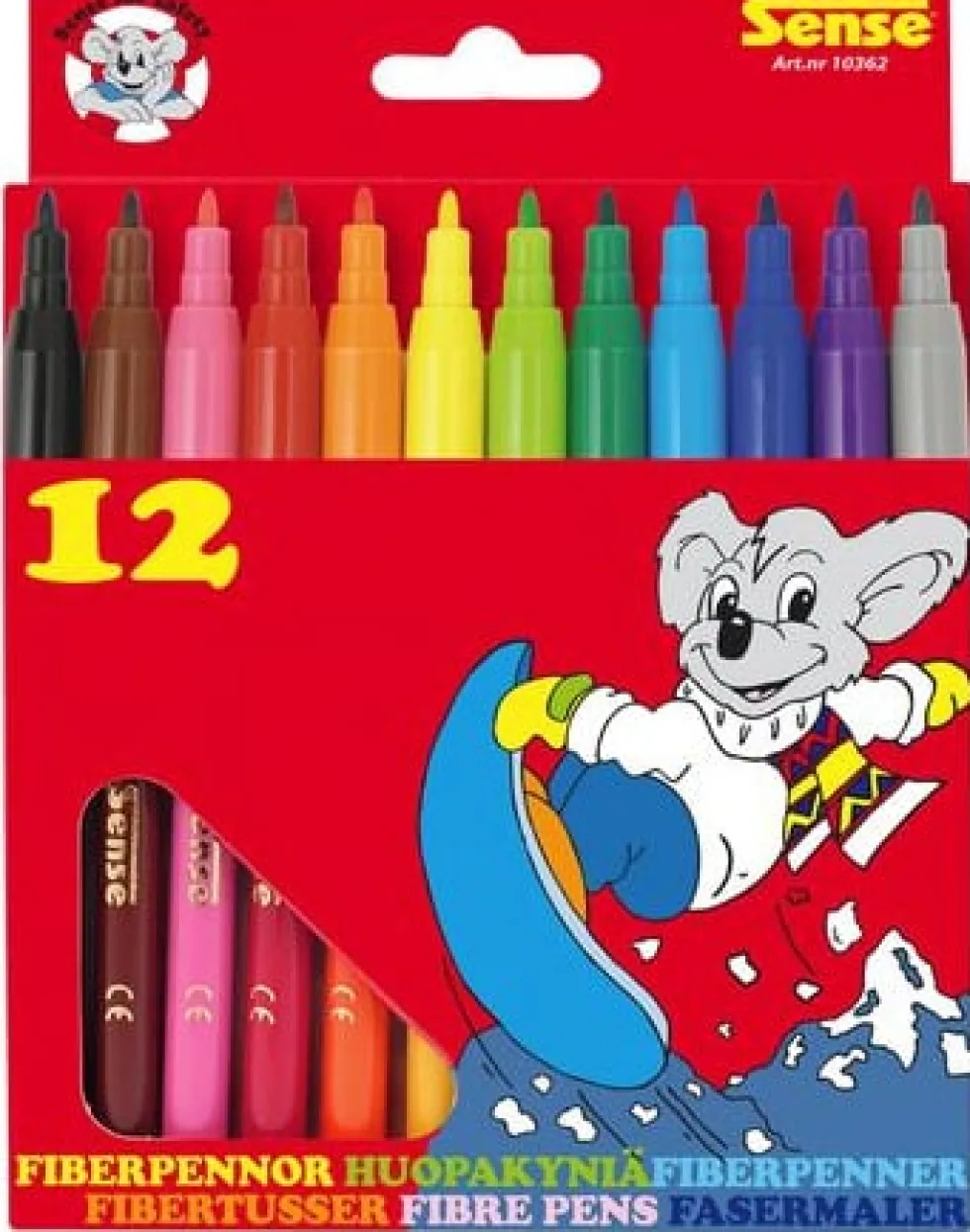 Fiberpenna, 12 färger