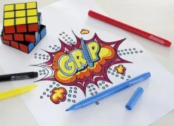 Fiberpenna Grip blandade färger 10/fp