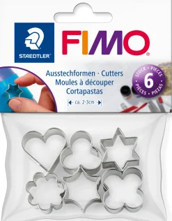 Fimo Acces Metal Forme Ø 2Cm 6 Ass/Bk