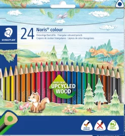 Färgblyertspenna Noris Upcycled Wood trekantig (24)
