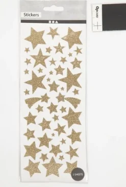 Glitterstickers guld stjärnor 110/fp
