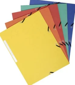 Gummibandsmapp EXACOMPTA 3-klaff, papp, blandade färger