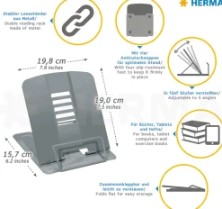 Herma bokstöd i metall röd