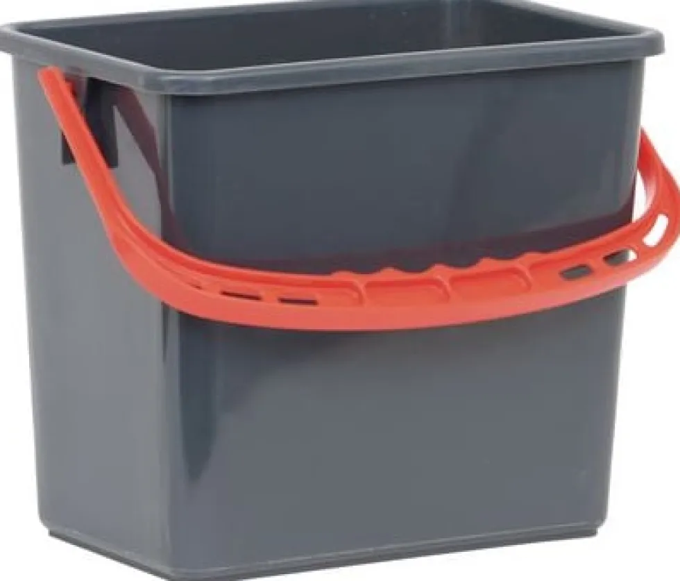 Hink Grå, rött handtag 6l