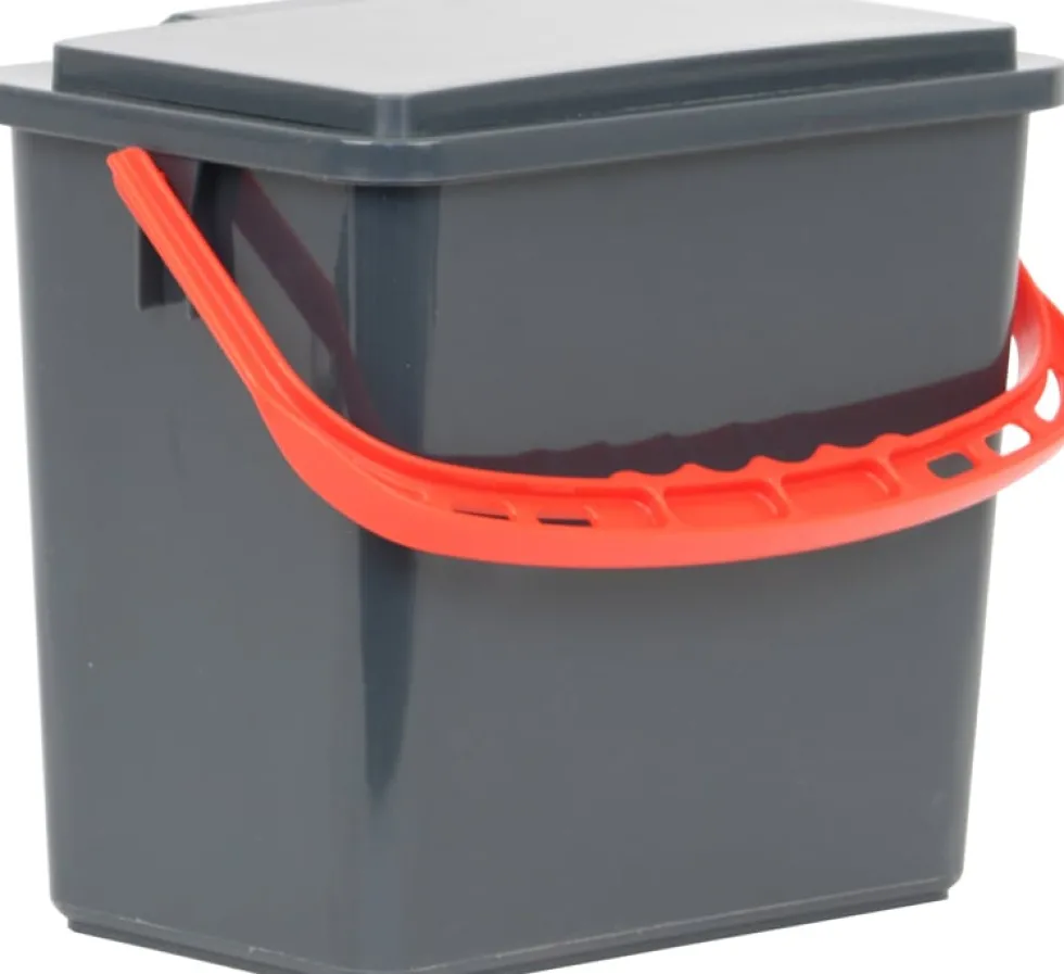 Hink Grå, rött handtag 6l