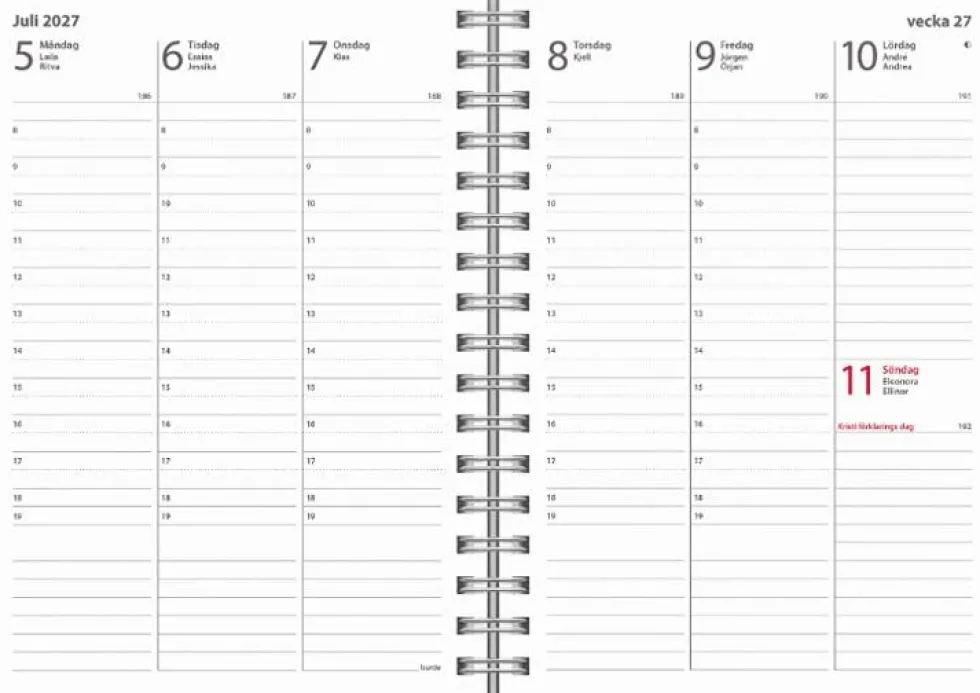 Kalender Weekly A6 Eco Line 2027