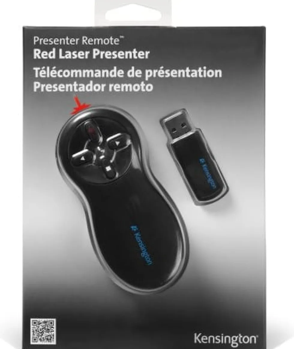 Kensington Wireless Presenter w/Red Laser, Black