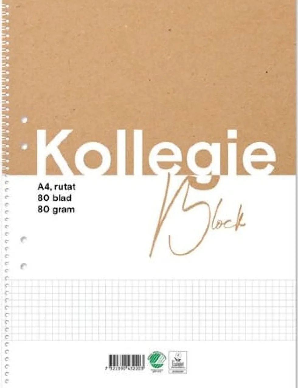 Kollegieblock FW A4 80g 80bl rut