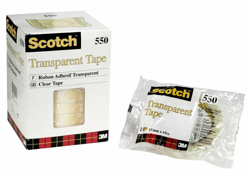 Kontorstejp Scotch 550 Transparent STOR, 15mm x 66m