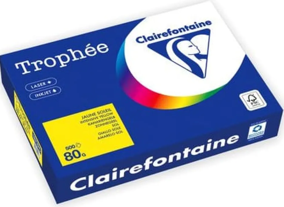 Kopieringspapper TROPHEÉ A4 80g Gul 500/FP