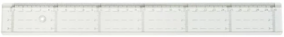 Linjal Tvärgraderad, plast, 20cm