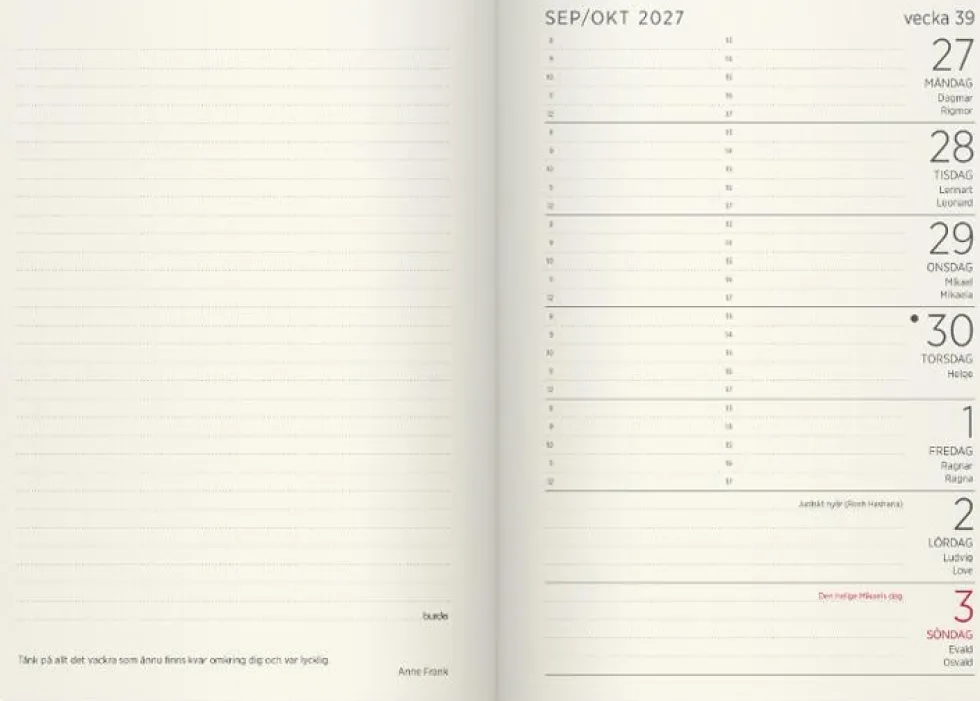 Liten Veckokal Forma Deluxe 2027 svart