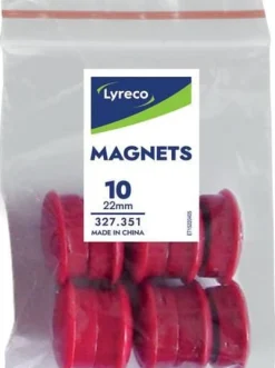 Magnetknappar LYRECO 22mm röd 10/fp