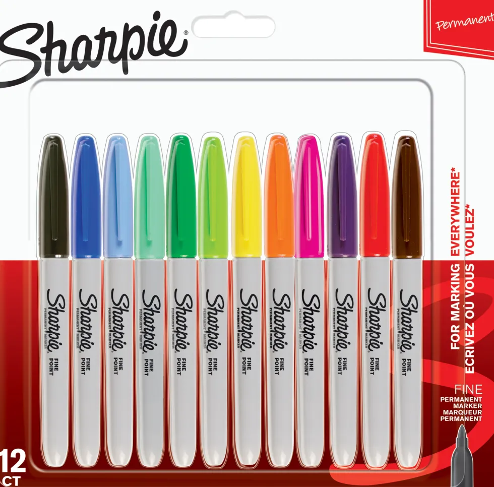 Marker Sharpie Fine Assorted Colours (12)