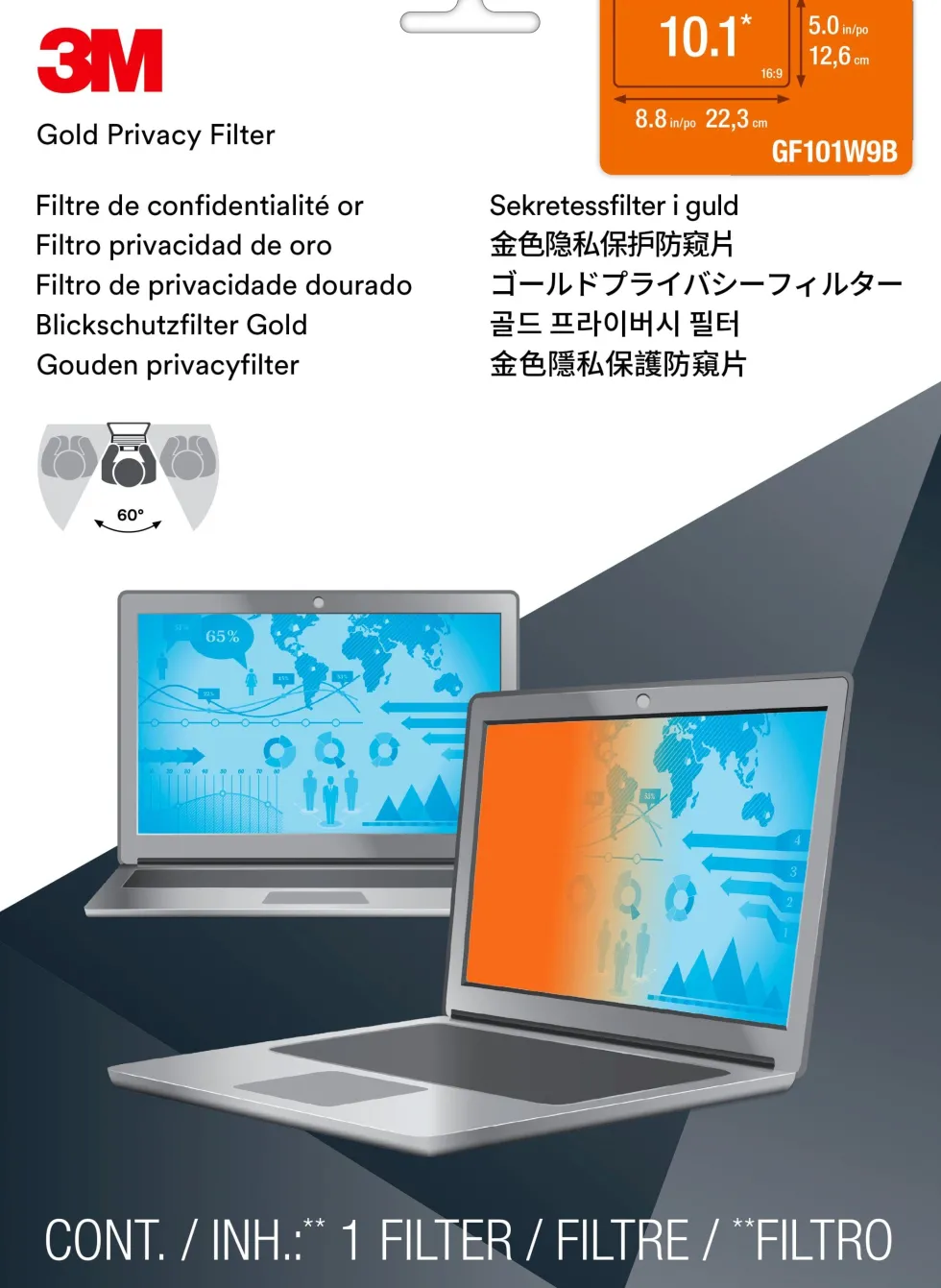 3M Gold privacy filter for widescreen laptop/tablet 10,1''