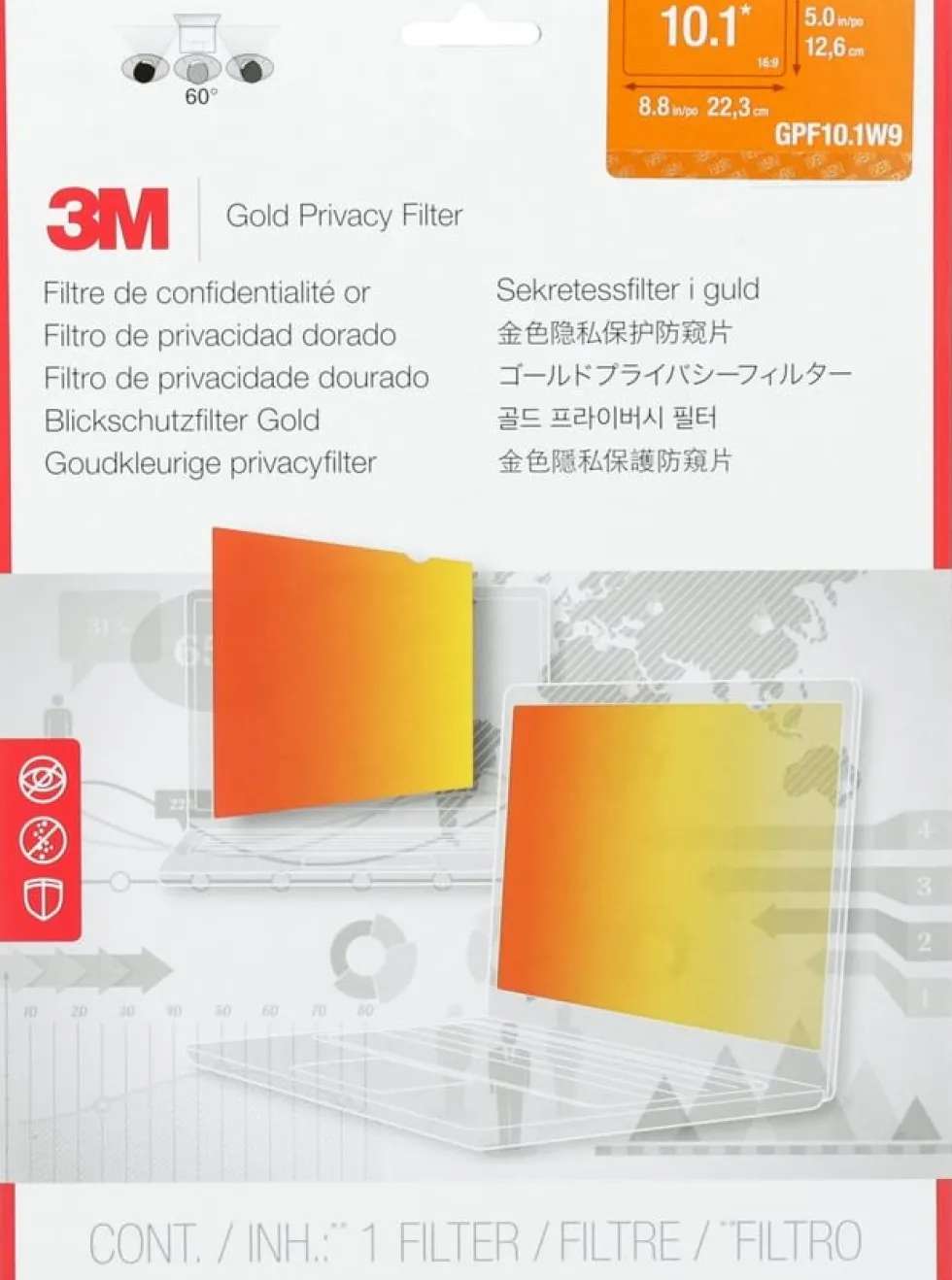 3M Gold privacy filter for widescreen laptop/tablet 10,1''