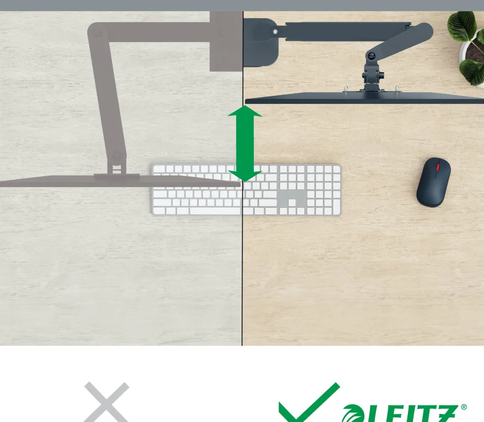 Monitor Arm Ergo Space Saving Single, Dark Grey