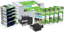 Märkband Dymo D1, plast, svart/gul, 19mm