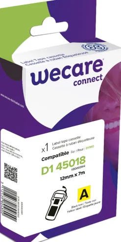 Märkband Wecare D1 12mm sv/gul