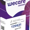 Märkband Wecare TZe 12mm sv/gu