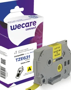 Märkband Wecare TZe 12mm sv/gu