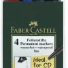 Märkpenna Faber Castell, fine, 4-set