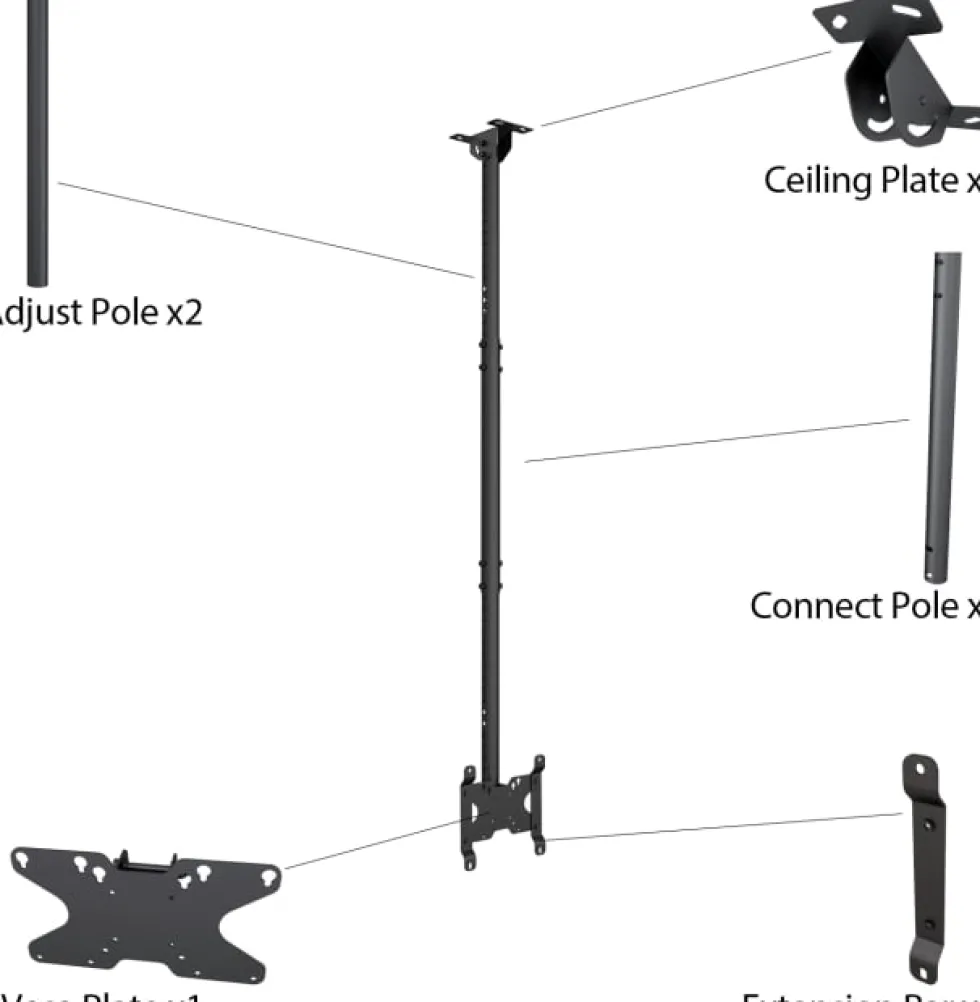 Multibrackets M Public Ceilingmount Small Single