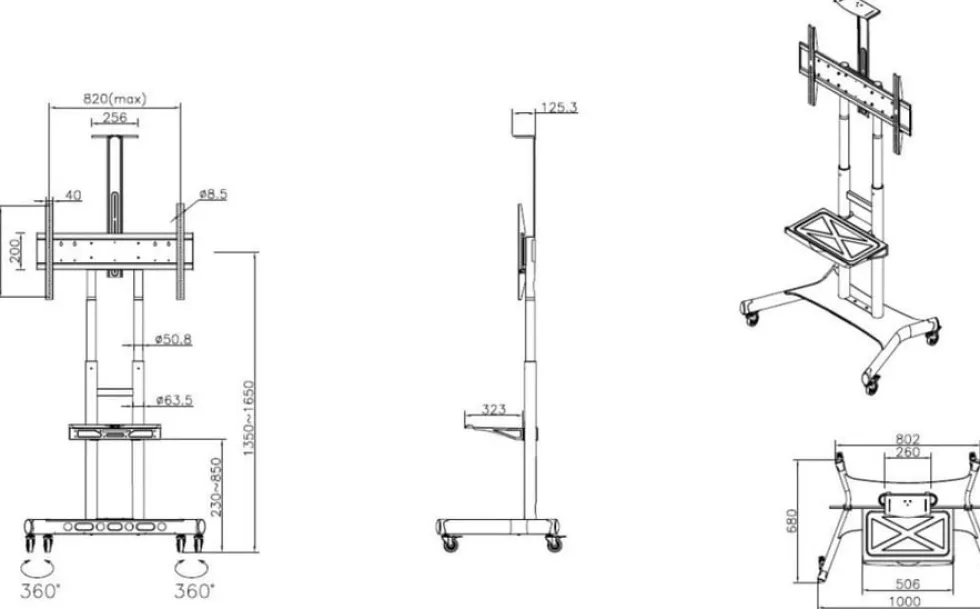 Multibrackets M Public Floorstand Basic 180 - Ställ - för platt
