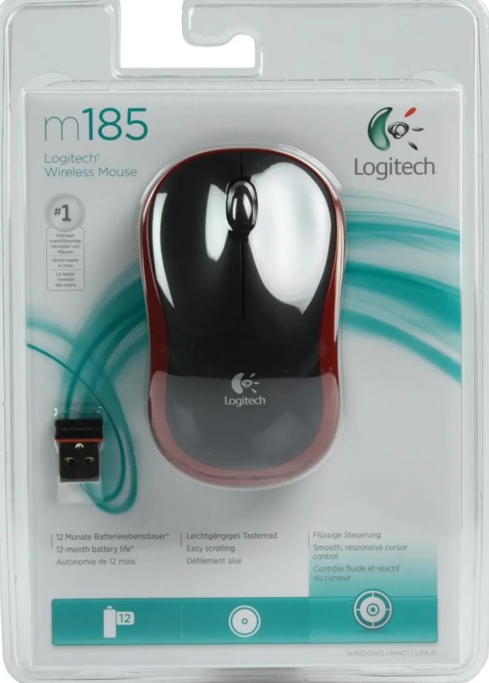 M185 Wireless Mouse, Red