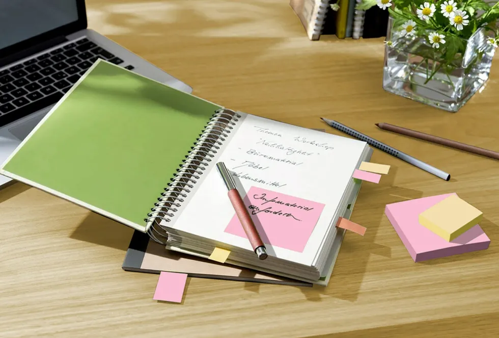 Notes POST-IT 100%recy 76x76 sort.f 6/fp