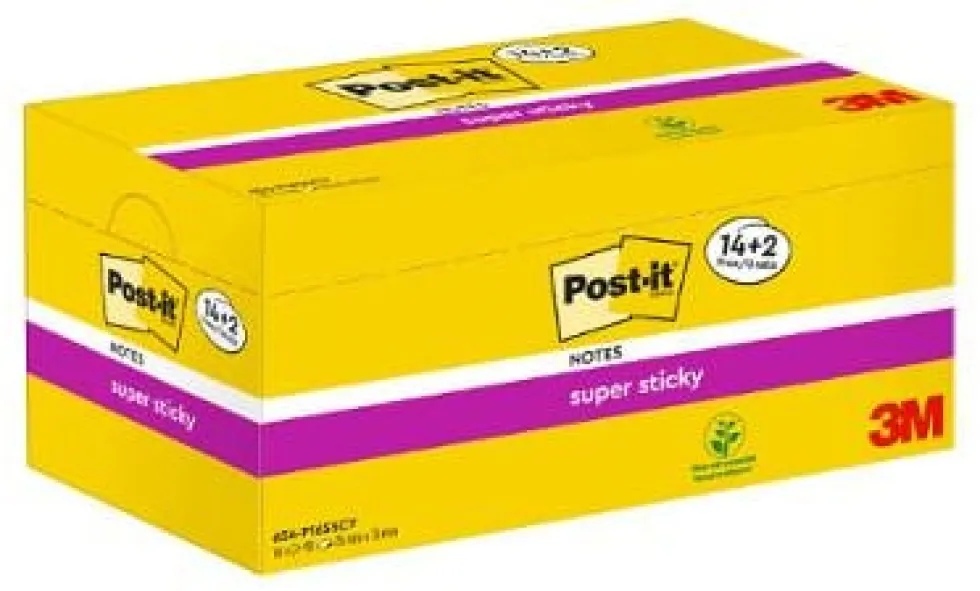 Notes POST-IT SS 76x76mm gul 16/fp