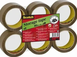 Packtejp SCOTCH 309 Brun, PP/akryl, tystavrullad, 50mm x 66m, 6/fp