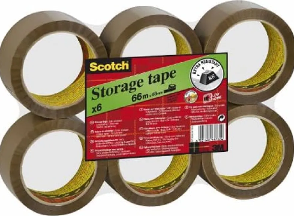 Packtejp SCOTCH 309 Brun, PP/akryl, tystavrullad, 50mm x 66m, 6/fp