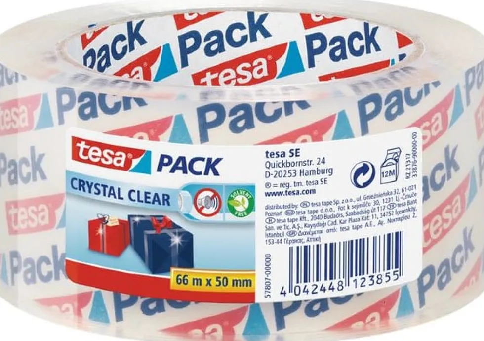 Packtejp TESA Crystal Clear50mmx66m klar
