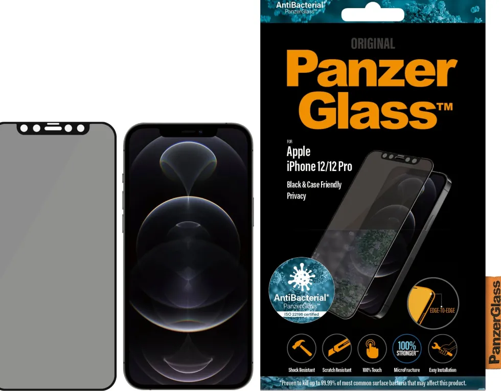 PanzerGlass iPhone 12/12 Pro (CF) Privacy, Black (AB)