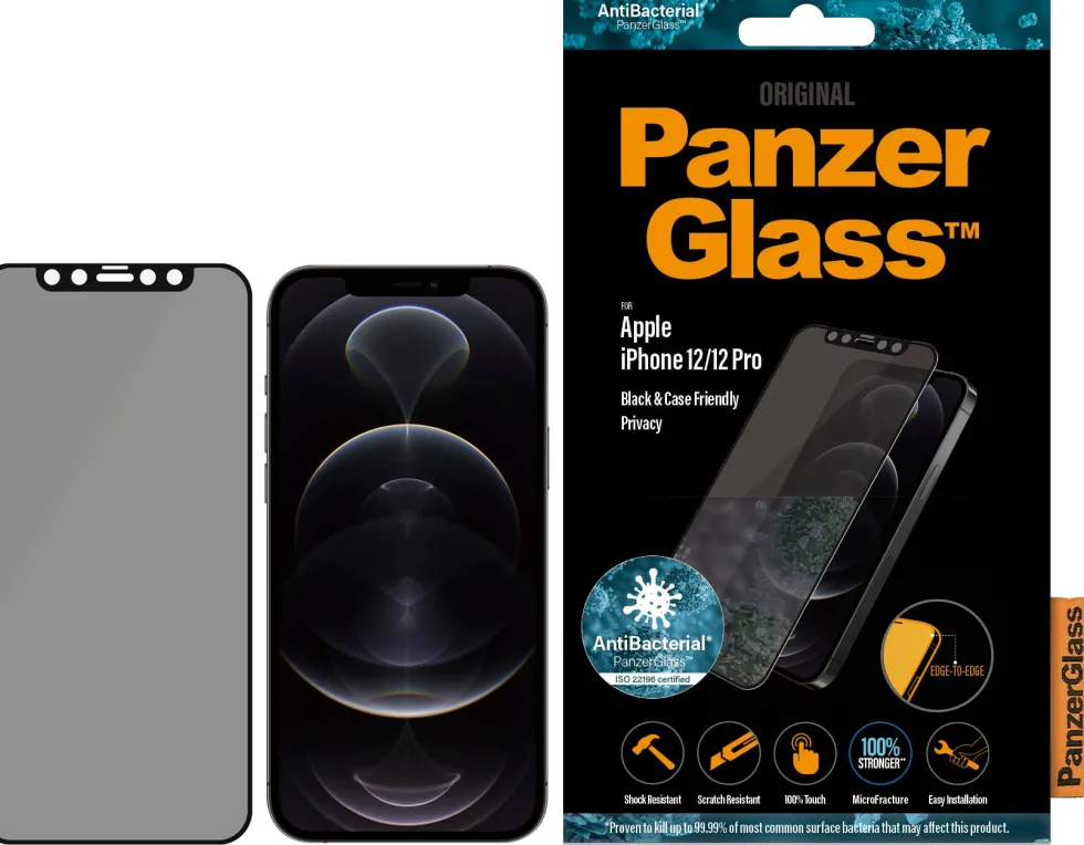 PanzerGlass iPhone 12/12 Pro (CF) Privacy, Black (AB)