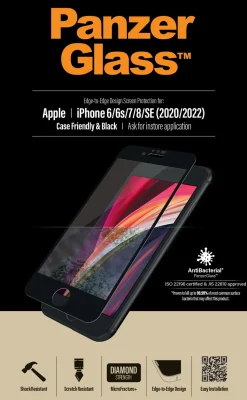 PanzerGlass iPhone SE (2020)/8/7/6 Case Friendly, Black