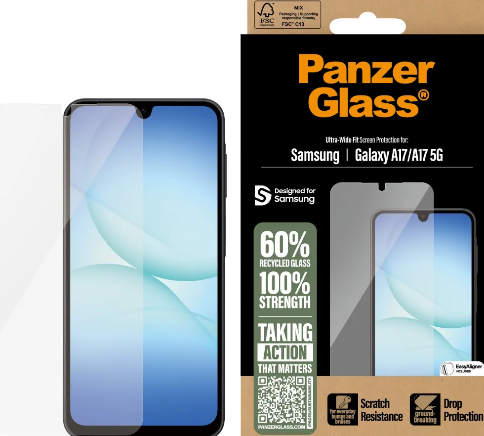 PanzerGlass - Skärmskydd för mobiltelefon - ultrabred passning