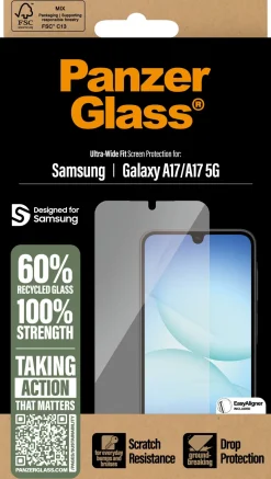 PanzerGlass - Skärmskydd för mobiltelefon - ultrabred passning
