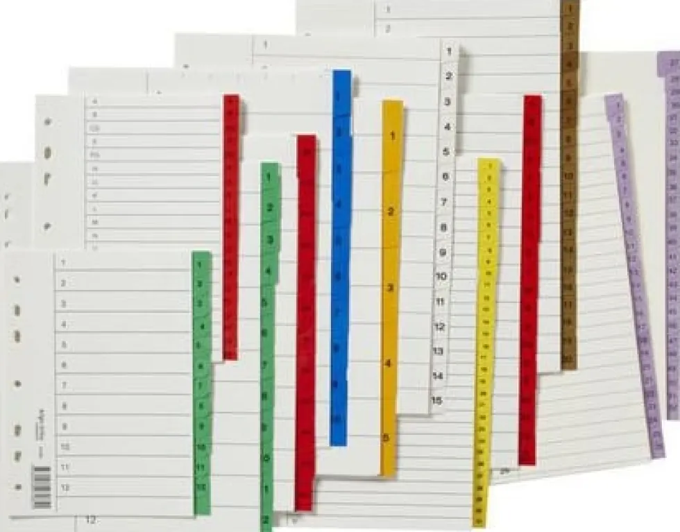 Pappregister BRIGHTOFF. A-Ö röd 10/fp
