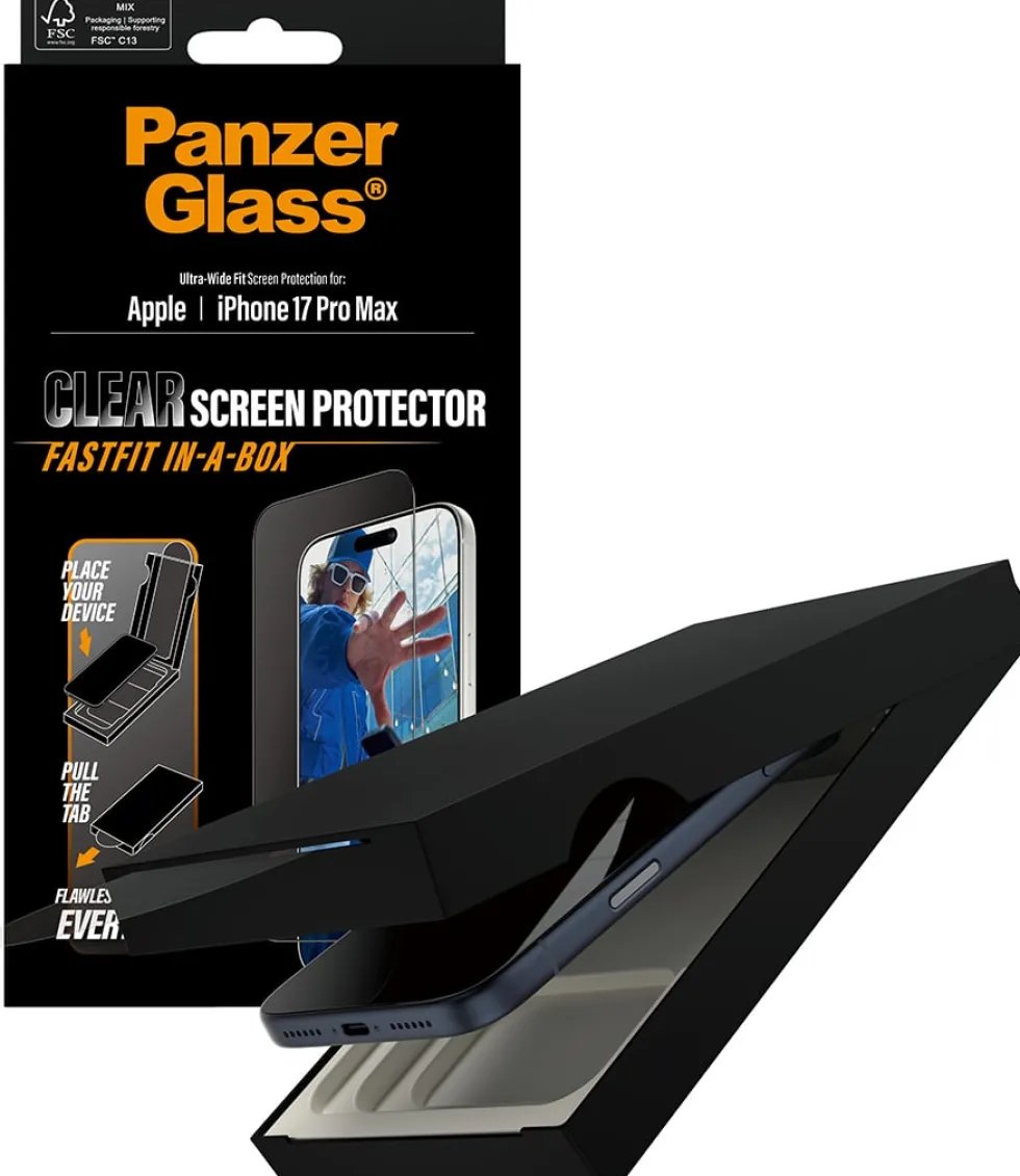 PG Screen Protect Black Frame iPhone 17 Pro Max UWF Fastfit