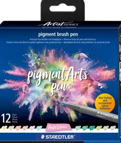 pigment brush penna Pastellfärger 12 st