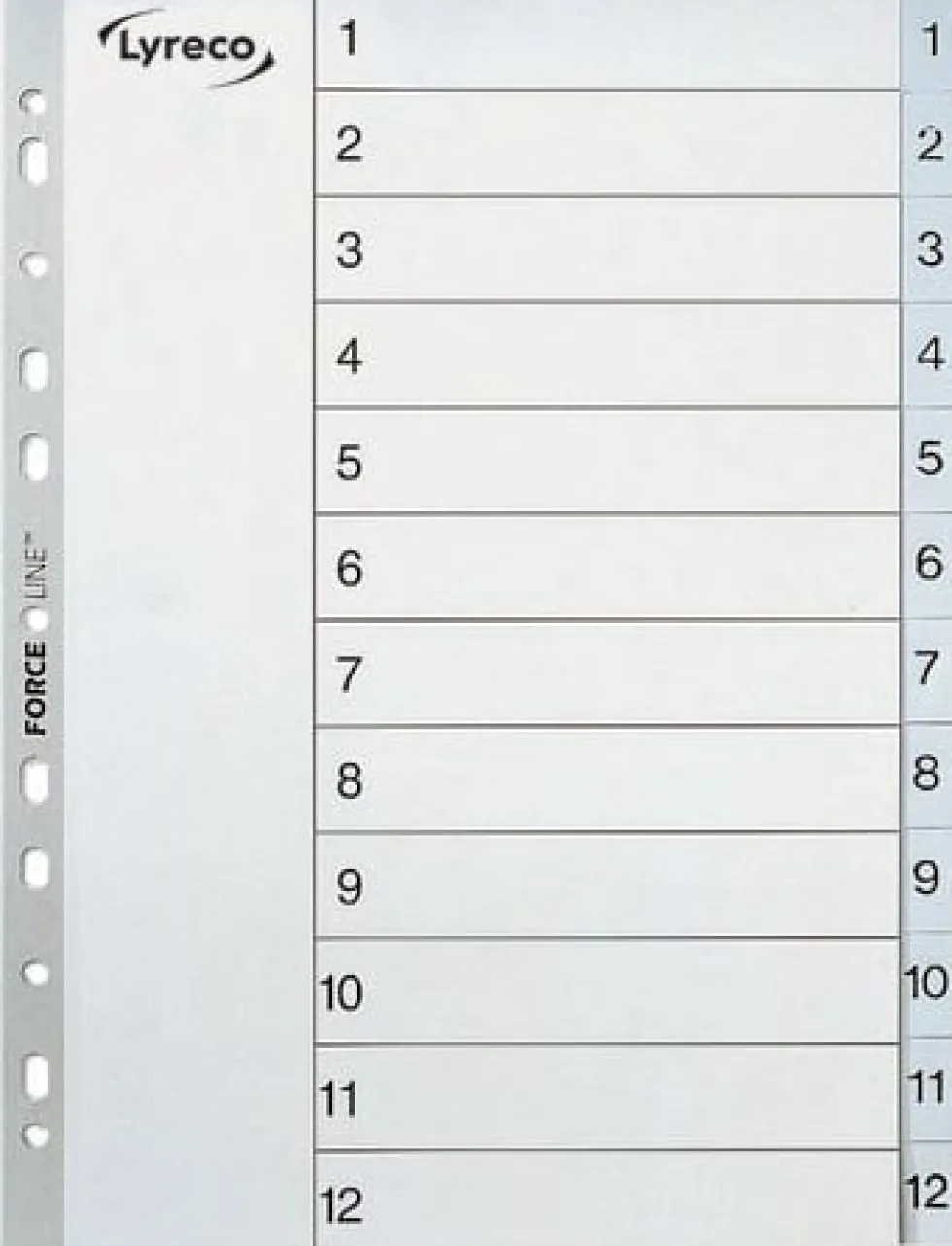 Plastregister LYRECO A4 PP 1-12 grå